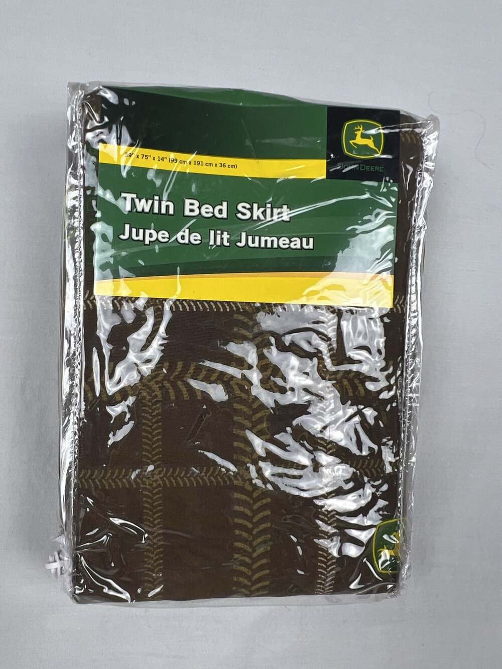 John Deere Twin Bed Skirt Classic Camo Brown Plaid
